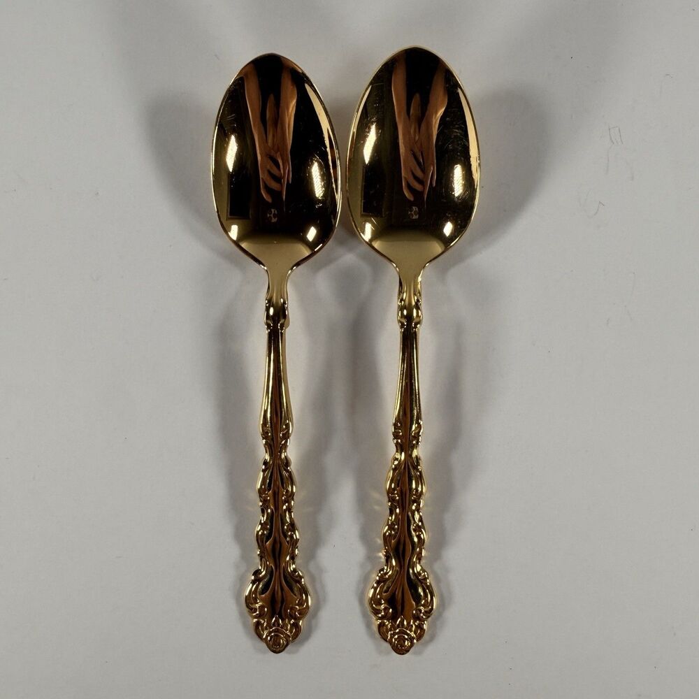 Oneida Community GOLD BEETHOVEN Set of 2 Teaspoons Flatware Replacements